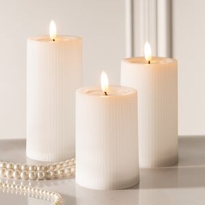 Уличная светодиодная свеча с имитацией пламени Дарвен белая, на батарейках, таймер