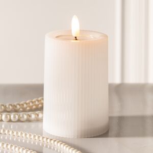 Уличная светодиодная свеча с имитацией пламени Дарвен 10 см белая, на батарейках, таймер