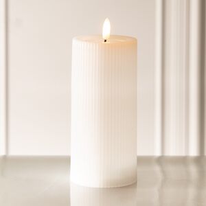 Уличная светодиодная свеча с имитацией пламени Дарвен 15 см белая, на батарейках, таймер