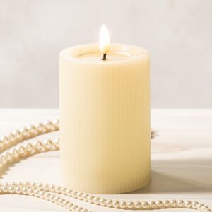 Уличная светодиодная свеча с имитацией пламени Дарвен 10 см слоновая кость, на батарейках, таймер