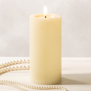 Уличная светодиодная свеча с имитацией пламени Дарвен 15 см слоновая кость, на батарейках, таймер