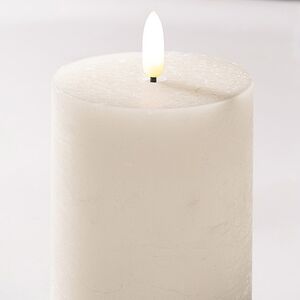 Набор светодиодных восковых свечей Рустик 10-15 см белый, мерцающее пламя, 3 шт, на батарейках, таймер Koopman (Купман) фото 2