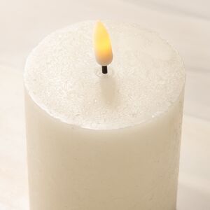 Набор светодиодных восковых свечей Рустик 10-15 см слоновая кость, мерцающее пламя, 3 шт, на батарейках, таймер Koopman (Купман) фото 4