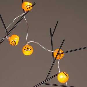 Светодиодная гирлянда на Хэллоуин - Тыквы 1.1 м, 12 теплых белых LED ламп, прозрачный ПВХ, IP44