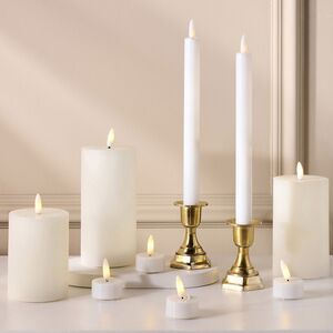 Набор светодиодных свечей Рустик Новел белый, мерцающее пламя, 9 шт, на батарейках, таймер