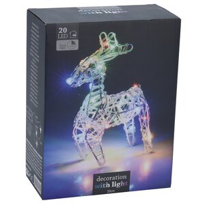 Светодиодная фигура Олененок Руди 20 см, 20 разноцветных LED ламп, на батарейках, IP20 Koopman (Купман) фото 2