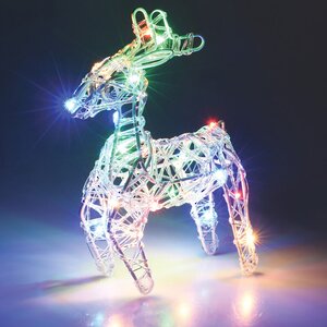 Светодиодная фигура Олененок Руди 20 см, 20 разноцветных LED ламп, на батарейках, IP20 Koopman (Купман) фото 1