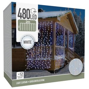 Светодиодный занавес Koopman 2*3 м, 480 холодных белых LED ламп, прозрачный ПВХ, контроллер, IP44 Koopman фото 3