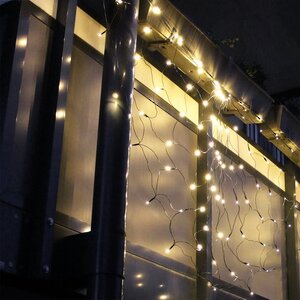 Гирлянда для балкона Сетка Balcony Lights 4.1*1 м, 240 теплых белых LED ламп, черный ПВХ, IP44 Koopman фото 1