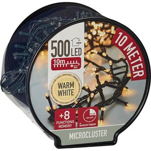 Гирлянда на катушке Koopman Snake Comfort Basic 10 м, 500 теплых белых LED ламп, зеленый ПВХ, контроллер, таймер, IP44