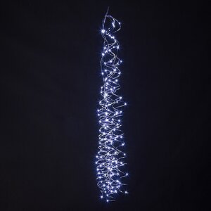 Гирлянда на елку 150-210 см Лучи Капельки Росы на батарейке, 8 нитей, 160 холодных белых мини LED ламп, серебряная проволока, IP20 Koopman фото 4