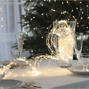 Гирлянда Лучи Росы 6*2 м, 120 теплых белых мини LED ламп, серебряная проволока, контроллер, IP44 Snowhouse фото 1