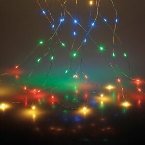 Гирлянда Лучи Росы 10*3 м, 300 разноцветных мини LED ламп, серебряная проволока, IP44 Koopman фото 1