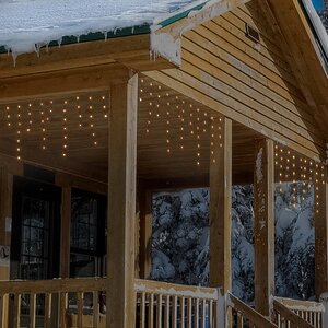 Светодиодная гирлянда бахрома 3.5*0.5 м, 180 экстра теплых LED ламп, контроллер, зеленый ПВХ, IP44