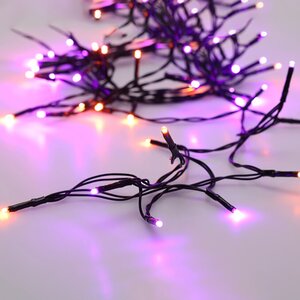 Светодиодная гирлянда на батарейках Wunschpunsch 4.9 м, 50 оранжевых/фиолетовых LED ламп, черный ПВХ, IP20 Koopman (Купман) фото 1