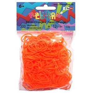 Резиночки для плетения силиконовые, цвет: оранжевый неоновый Rainbow Loom фото 2