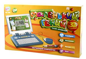 Детский обучающий компьютер Маленький гений, 32 задания, 36*23*6 Joy Toy фото 1