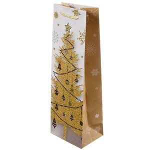 Пакет для бутылки Magic Christmas - Золотая Ёлочка 36*12 см Due Esse Christmas фото 1
