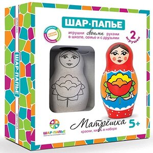 Набор для творчества Шар-папье Матрешка, 2 игрушки Шар Папье фото 1