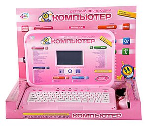 Обучающий компьютер Joy Toy, 60 заданий, розовый
