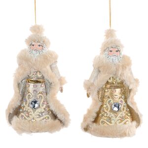 Елочная игрушка Санта - Winter Baroque 12 см серебряная Goodwill фото 2