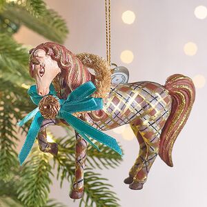 Елочная игрушка Лошадка Эмбреал - Tartan Club 12 см, подвеска