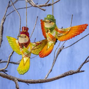 Елочная игрушка Мистер Колибри оливково-желтый 15 см, подвеска Goodwill фото 2