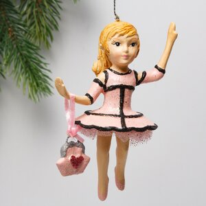 Елочная игрушка Маленькая Леди Мирель в кремовом платье 13 см, подвеска Goodwill фото 1