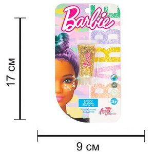 Детская декоративная косметика - блестки для лица Barbie Золото Angel Like Me фото 3