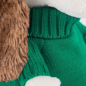 Мягкая игрушка Собака Бартоломей 27 см в зеленом свитере Budi Basa фото 2