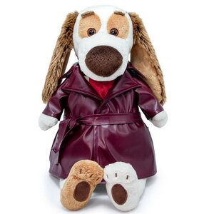 Мягкая игрушка Собака Бартоломей в пальто из экокожи 27 см Budi Basa фото 2