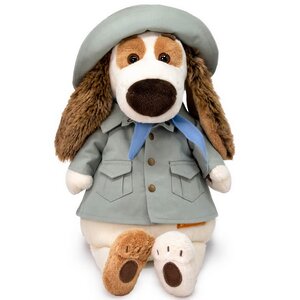 Мягкая игрушка Собака Бартоломей в костюме сафари 27 см