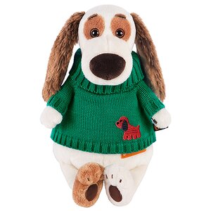 Мягкая игрушка Собака Бартоломей 27 см в зеленом свитере Budi Basa фото 1