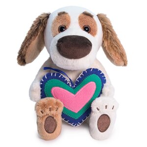 Мягкая игрушка Собака Барти Baby с сердечком из флиса 20 см