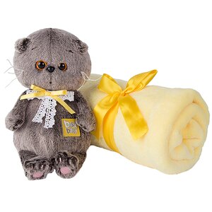 Мягкая игрушка Кот Басик Baby с детским пледом 20 см Budi Basa (Буди Баса) фото 1