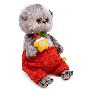 Мягкая игрушка Кот Басик Baby с новогодней игрушкой 20 см Budi Basa фото 2