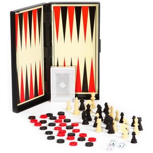 Игры в дорогу Удачная партия 4 в 1: Шашки, Шахматы, Нарды, Карты Bondibon фото 3