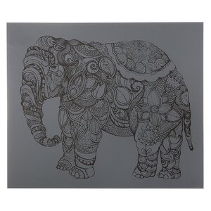 Гравюра Слон серебряная 22*22 см, 3 уровень сложности Bondibon фото 3