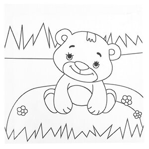 Раскраска на холсте Творчество с Буки - Медвежонок 25*25 см + краски Bondibon фото 2