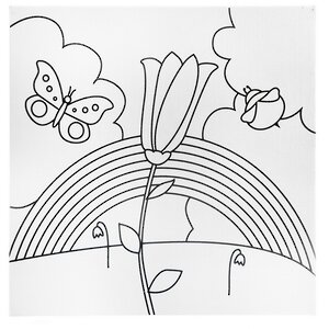 Раскраска на холсте Творчество с Луки - Цветок колокольчик 20*20 см + краски Bondibon фото 4