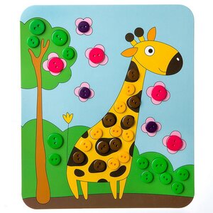 Набор для творчества Картина из пуговиц для малышей - Жираф 22*22 см Bondibon фото 2