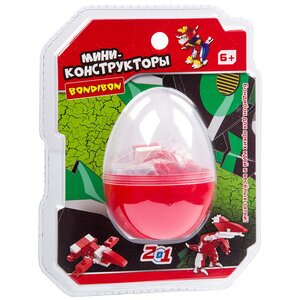Мини-конструктор Динозавр 2 в 1, 51 деталь, красный Bondibon фото 1