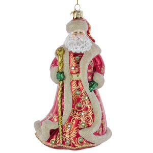 Стеклянная елочная игрушка Санта Клаус - Волшебник из Абруццо 18 см, подвеска Kurts Adler фото 1