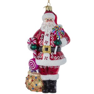 Стеклянная елочная игрушка Санта Клаус -  Presente di Sulmona 18 см, подвеска Kurts Adler фото 1