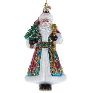 Стеклянная елочная игрушка Babbo Natale - Волшебник из Ветраллы 18 см, подвеска Kurts Adler фото 1