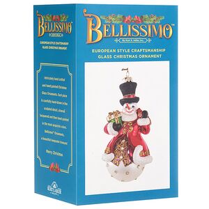 Стеклянная елочная игрушка Снеговик Прадо -  Гость из Абруццо 18 см, подвеска Kurts Adler фото 3