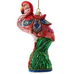 Стеклянная елочная игрушка Фламинго - Королевский Дворец Мадрида 18 см, подвеска Kurts Adler фото 1