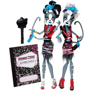 Набор кукол Пурсефона и Мяулодия Зомби Шейк 26 см (Monster High) Mattel фото 1