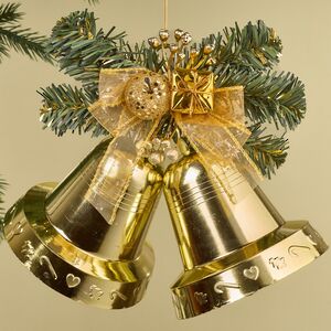 Елочное украшение Колокольчики 12 см золото Snowhouse фото 2
