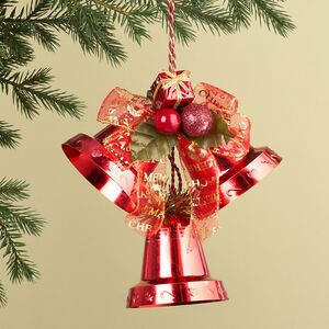 Елочное украшение Колокольчики 20 см красный